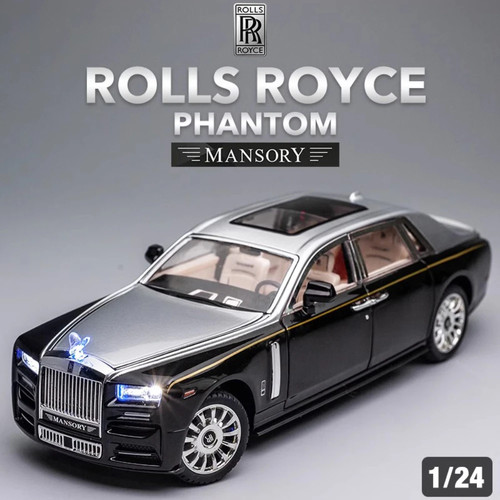 Modellino auto giocattolo 1/24 Rolls Royce Phantom pressofuso simulato pull back berlina - Foto 9 di 28