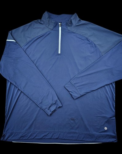 FJ Footjoy Herren XXL Navy Blau TempoSeries Tech Midlayer Golf 1/4 Pullover - Bild 2 von 6