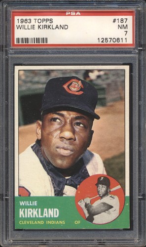 1963 Topps Baseball Willie Kirkland #187 PSA 7 INDIANS NM
