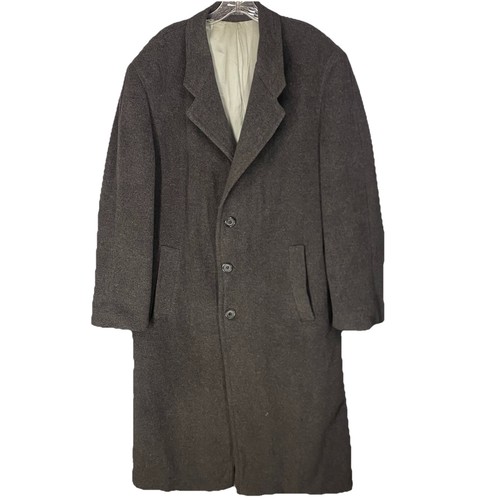 Chaps Ralph Lauren Mens 42L Gray Lambswool Overcoat Heavy Lined Classic - Picture 1 of 14