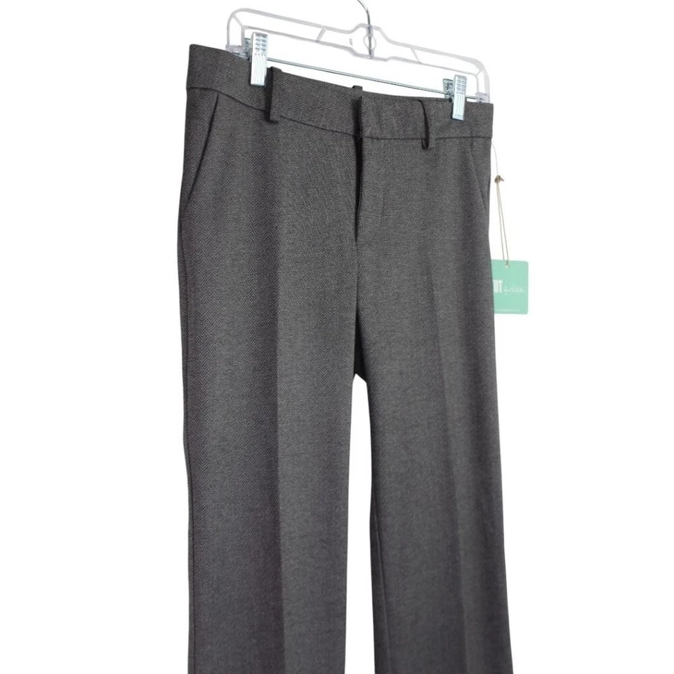 NWT Kut from the Kloth Herringbone Black and Gray Raymond Bootcut Pants Size 4 - Image 2 of 4