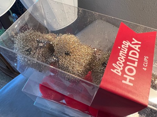 Posten 32 neu rot Kardinal weiß gold Vogel Ornamente Clip auf blühend Urlaub JoAnn - Bild 12 von 12