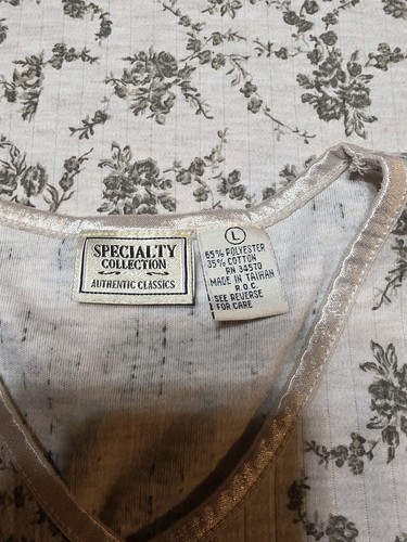 Sleeveless Knit Shirt Romantic Granny Core Cottagecore Floral  Size L - Picture 4 of 4