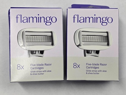 Flamingo Five Blade Razor Cartridges 8 pack X2 - Total 16 Cartridges New!