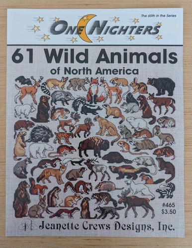 61 Wild Animals North America Cross Stitch One Nighters by Jeanette Crews 1998