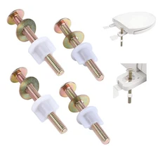4 Pack Toilet Seat Hinge Bolt,Quick Fix Toilet Screws Replacement Nuts Washers