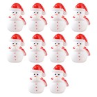 10pcs Mini Snowman Figurine Christmas Miniature Ornaments Micro Landscape Decor