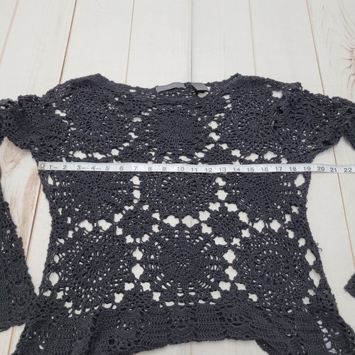 De colección Liz Claiborne Crochet Superposición Top Campana Manga Acampanada Bohemio Boho - Imagen 4 de 8