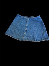Girls Vintage Blue Button Down Denim Skirt 11-12