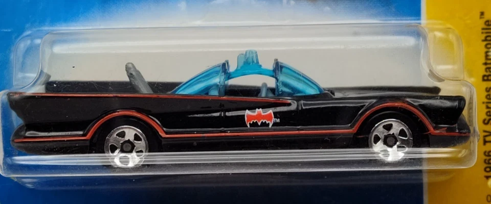 Hot Wheels Batman 1966 TV Series Batmobile 2007 New Models Good Card - Image 2 of 4
