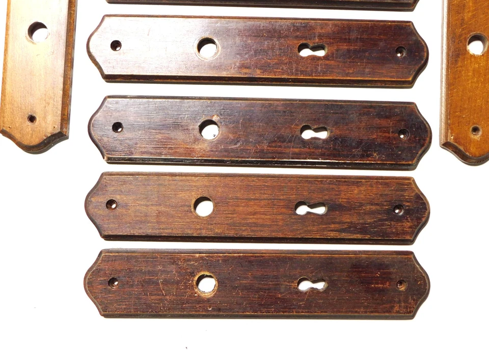 250X48mm, Vintage Lot de 10 anciennes PLaques de Propreté en bois, Porte - Photo 2/4