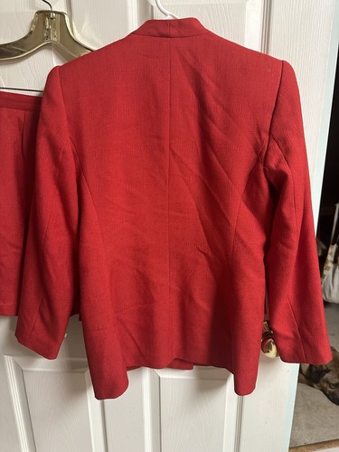 Kasper klassischer roter Rock Anzug Blazer Jacke 2tlg XS Gr. 2 P Business Karriere 90er - Bild 7 von 11