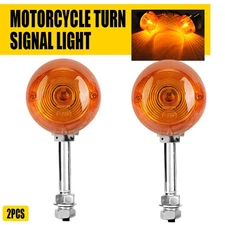 2X Universal Motorcycle Turn Signal Lights Amber Lens Indicator Light 12V