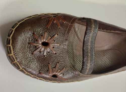Nurture Damen Leder Mary Jane Ballerinas Größe 9M Boho bequem bestickt skurril - Bild 11 von 15