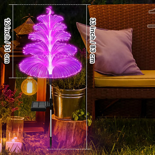 Solar Waterproof Lights Outdoor Pathway Yard Christmas Tree Decorations 5 Layer - Picture 5 of 12