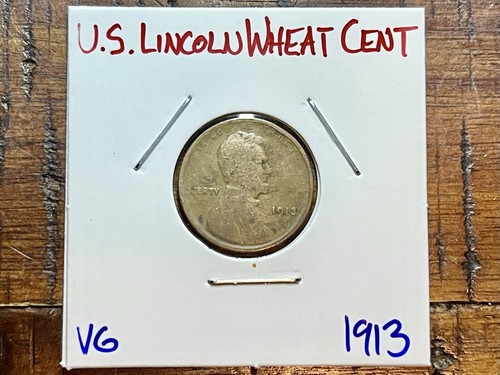 USA 🇺🇸 1913 P Lincoln Wheat Cent Penny in 2x2 Flip - Combined Shipping!