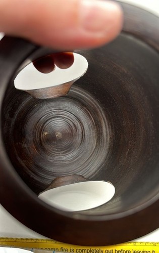 Hand-Carved Mango Wood "Vase" with two Teardrop Openings From Thailand - Picture 5 of 7