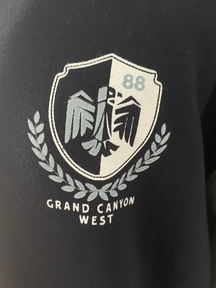 Vtg MV Sport Varsity Jacket XXL Grand Canyon West Navy Grey White Snaps Pockets - Image 4 of 4