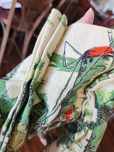 3-Vtg Green White Dutch Windmill Sailboat Linen Retro 24" x 11.5" Valances - Picture 14 of 19