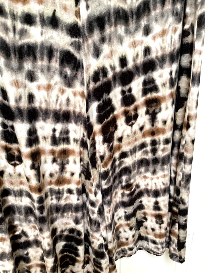 Karen Kane Maxi Falda Marrón, Blanco y Negro Con Cintura Elástica, Talla XL Foto 3 de 4