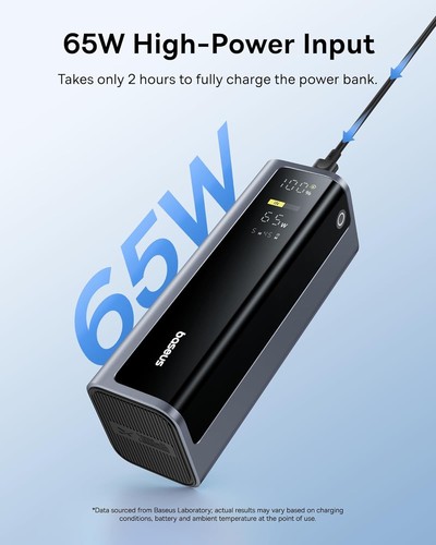 Baseus 145W Ordinateur Portable Power Bank 20800mAh Chargeur Rapide pour MacBook iPhone Steam Dec - Photo 8 sur 8