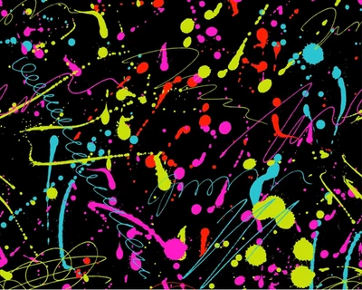 LITTLE JOHNNY Splatters Black 100% Cotton 150cm Wide Digitally Printed Fabric for Crafting