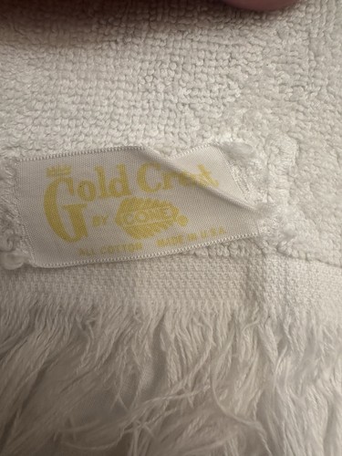 Vintage Bath Towel Gold Crest By Cone Butterflies All Cotton USA *Excellent* - Picture 6 of 6