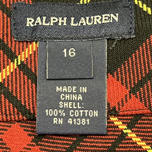 Polo Ralph Lauren Skirt Girls 16 Red Black Plaid Ruffle Mini 90s Academia Preppy - Picture 6 of 7