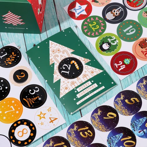 Ornament Paper Sticker Packaging Labels Advent Calendar Number Christmas Label - Picture 10 of 22