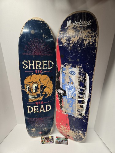 Mainland & Mercer Skateboard Deck VW Bus / Skull Bones Shred Dead - Picture 1 of 13