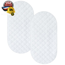 Bassinet Mattress Pad Cover Fit for Hourglass/Oval Bassinet Mattress, Waterproof
