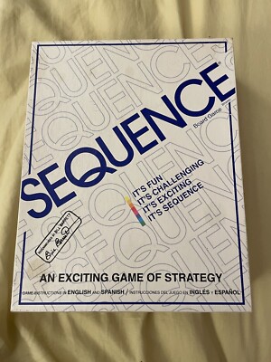 Vintage SEQUENCE - GAME OF STRATEGY, #8002 - 7+ - 2-12 Players - Jax -USA