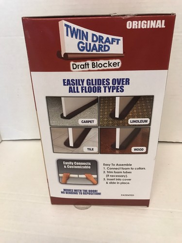 Twin Draft Guard, Draft Dodger for Windors and Doors, 2 Pieces, As Seen on TV - Picture 3 of 4