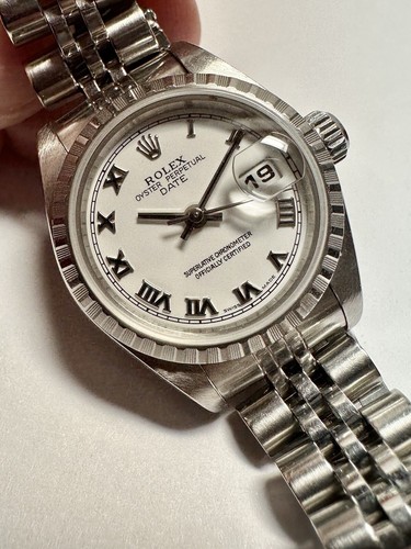 ROLEX Ladies Date 26mm Watch White Dial Jubilee Automatic Ref 79240 Circa 2003 - Picture 9 of 18