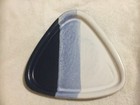 SET Of 5 TRIANGLE  PLATES  CERAMIC  Blue and White mixed color.