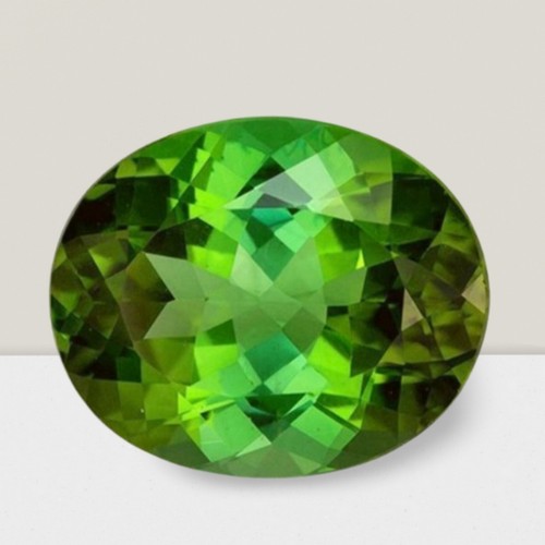 Green Tourmaline Oval Cut Gemstone 5 Cts - 12x10 mm VVS Loose Gem - Picture 4 of 6