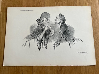 1900s french double sided caracature print -  as pretty as ever !