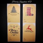 20 Adhesive Traditional Brown Kraft/Christmas gift tags/labels/Present/stickers