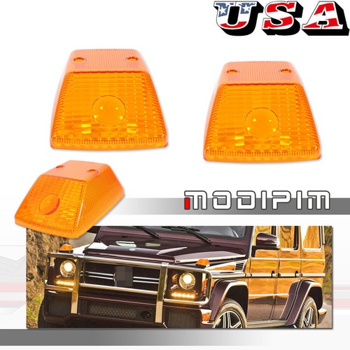 Front Signal Light Amber Plastic Lens For 1980-18 Mercedes Benz G W460 W461 W463 - Picture 1 of 9