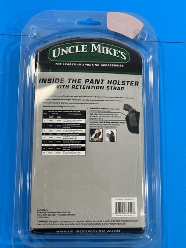 LEFT UNCLE MIKES IWB HOLSTER 4.5-5" Large Autos LH Nylon MIKE'S 76052 S&W 1911 + - Picture 4 of 6