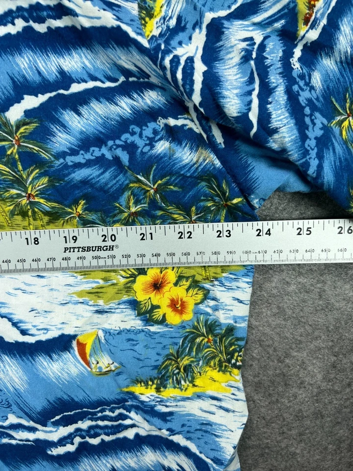 Camisa de surf hawaiana Sun Fusion para hombre grande azul rayón abotonada manga corta Foto 2 de 4