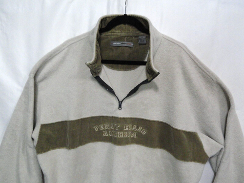 Perry Ellis America Active Pullover Fleece w-Corduroy Trim 1/4 Zip Men's Size XL - Picture 2 of 9
