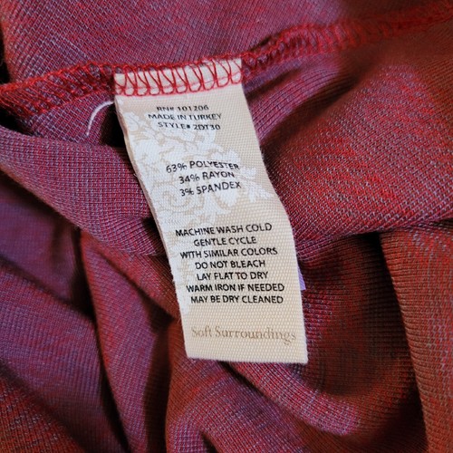 Soft Surroundings Fleece Top Damen rot grau Büffel kariert Hemd Large - Bild 7 von 8