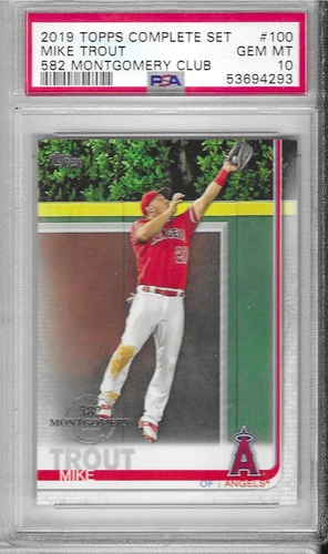 2019 Topps Montgomery Mike Trout #100 Leaping Catch PSA 10