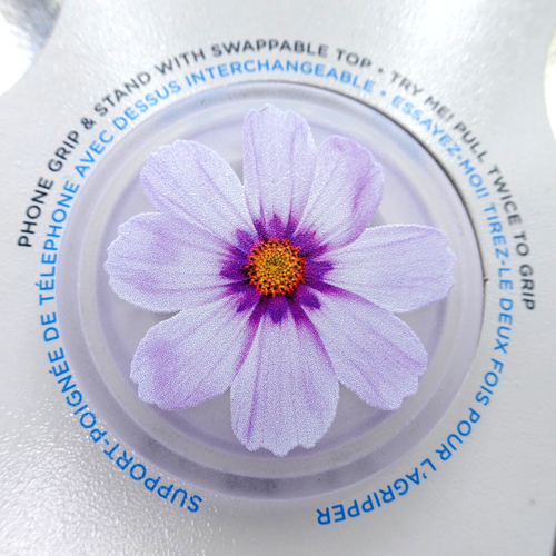 PopSockets PopGrip Swappable Top Purple Cosmo Clear Cell Phone Grip Stand Flower - 第 4/4 張圖片