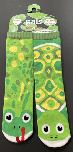 NEW Pals Socks Frog & Turtle 1 Mismatched Crazy Socks Tweens 9-12 Years - Picture 1 of 2