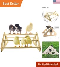 Interactive Chicken Perch Stand - Natural Wood Roost Bar for Optimal Play