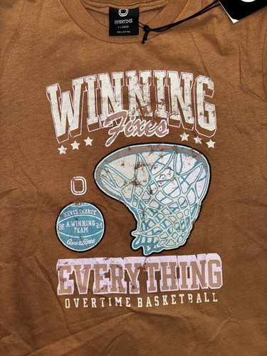 New Kids Overtime Apparel 'Winning Fixes Everything' Tee Tan Beige Youth Large - Picture 2 of 6