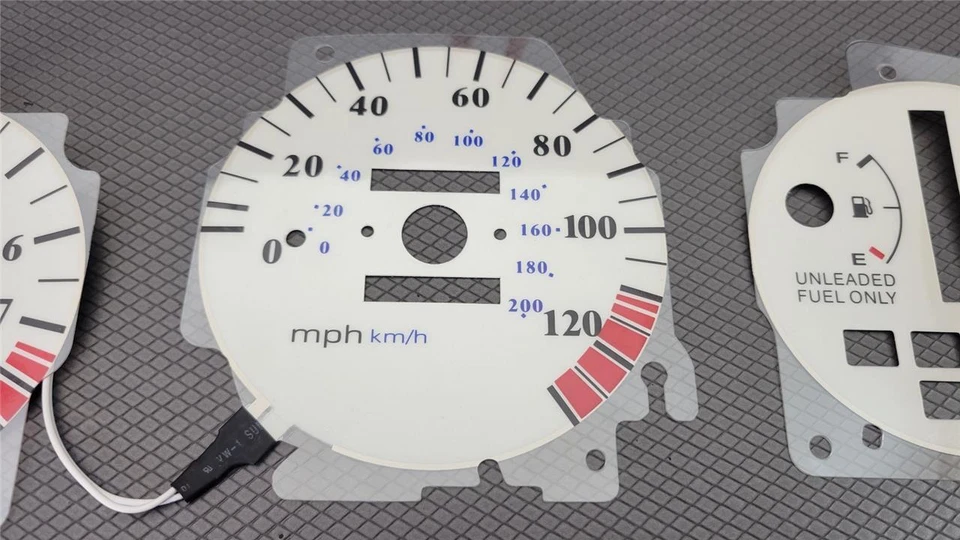 Medidores de brillo de cara blanca automáticos para Honda Civic EX LX Si AT 92-95 9 RKM 120 MPH Foto 4 de 4