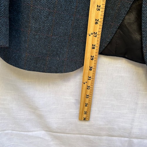 Tiger Of Sweden Blazer Jacket Men's Size 52 Navy Blue Check Plaid 100% Wool - Picture 8 of 12